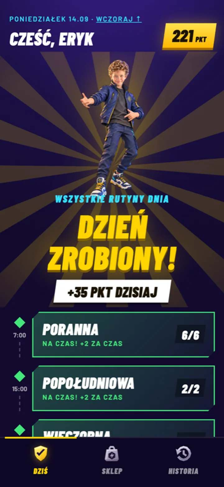 Podsumowanie dnia