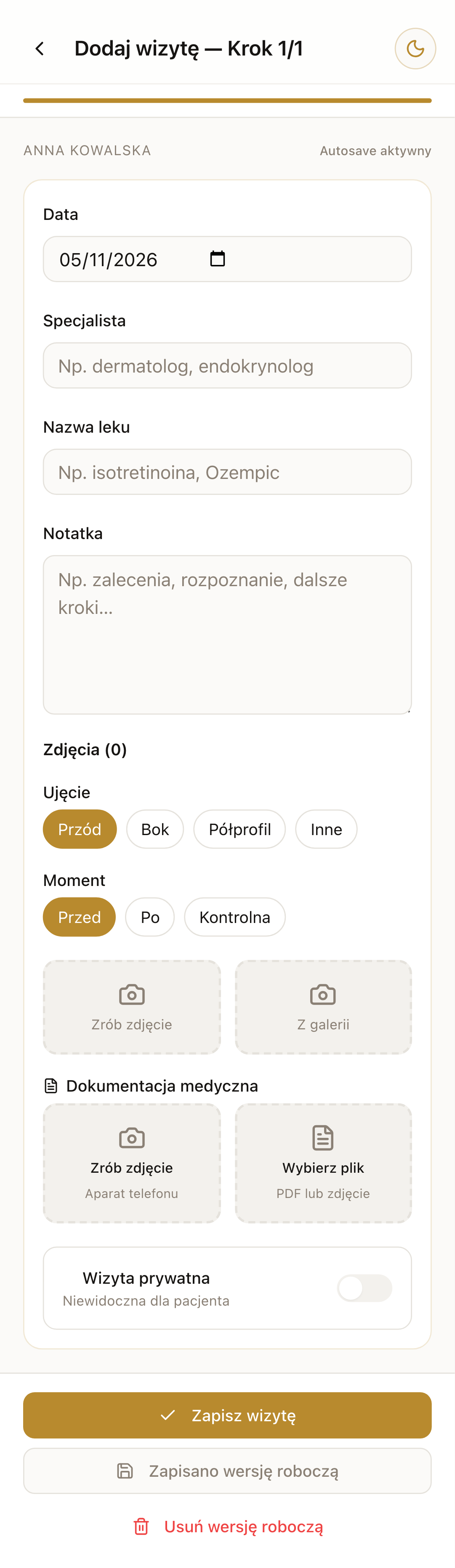 Visit form